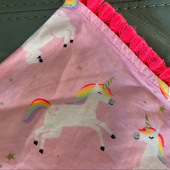 π¦πNWT Unicorns CAT & JACK Swim Beach COVER UP w/ HOT PINK TASSELS XL 14/16 - Picture 16 of 16